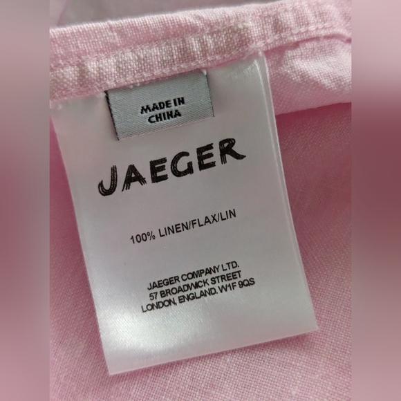 Jaeger Pink 100% Linen Summer Shirt Mens Size XL Short Sleeve - Picture 7 of 7